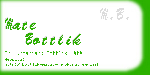 mate bottlik business card